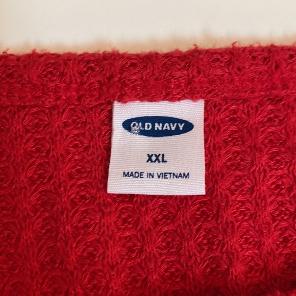 EUC! OLD NAVY L/S OVERSIZED WARM THERMAL CROP SHIRT Red Lightweight Sweater XXL - Picture 4 of 10